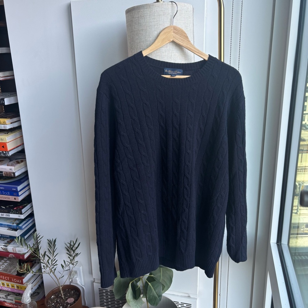 Brooks Brothers Navy Cable Knit Sweater